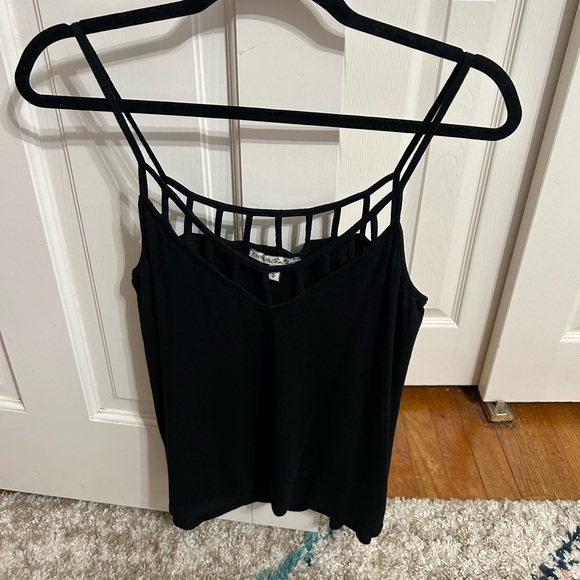 EXPRESS | one eleven black strappy spaghetti strap, flowy tank - Picture 3 of 6